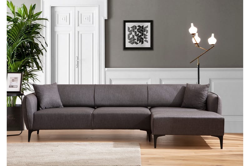 Divansoffa 3-sits Wangaratta - Mörkgrå - Möbler - Soffa - Hörnsoffa