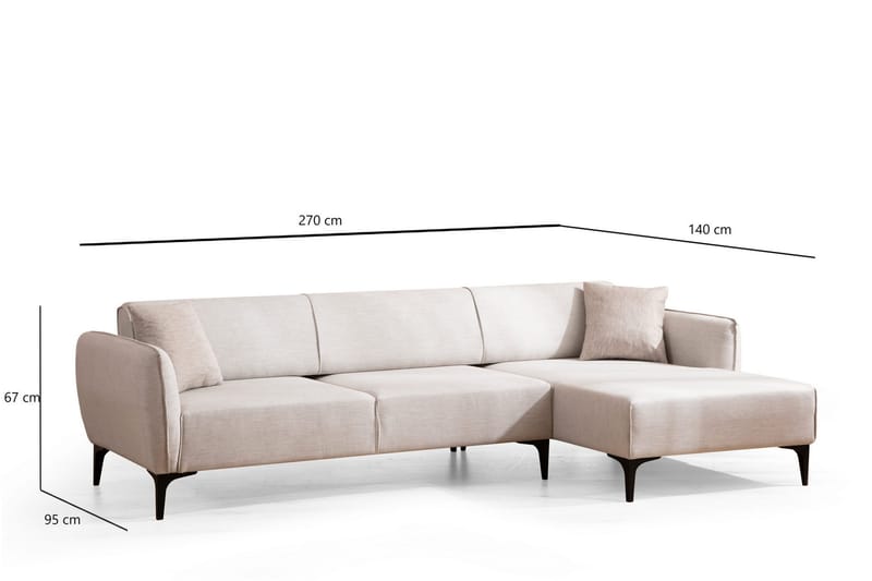 Divansoffa 3-sits Wangaratta - Vit - Möbler - Soffa - Hörnsoffa