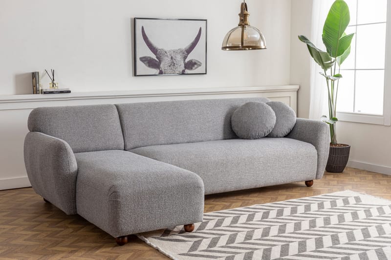 Divansoffa 3-sits Windwhistle - Grå - Möbler - Soffa - Hörnsoffa