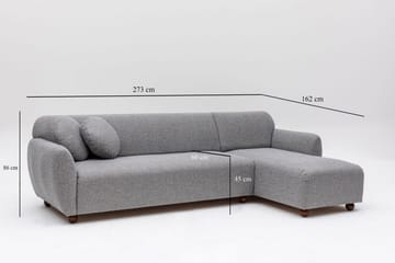 Divansoffa 3-sits Windwhistle - Grå - Möbler - Soffa - Hörnsoffa