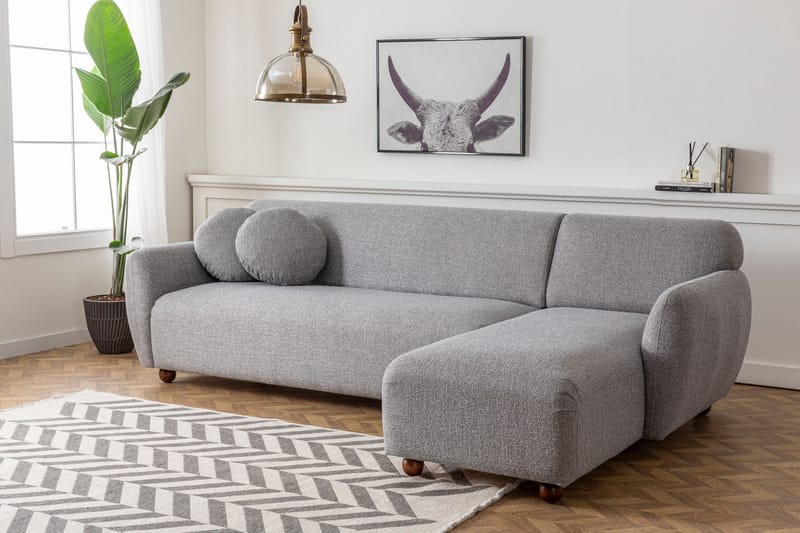 Divansoffa 3-sits Windwhistle - Grå - Möbler - Soffa - Hörnsoffa