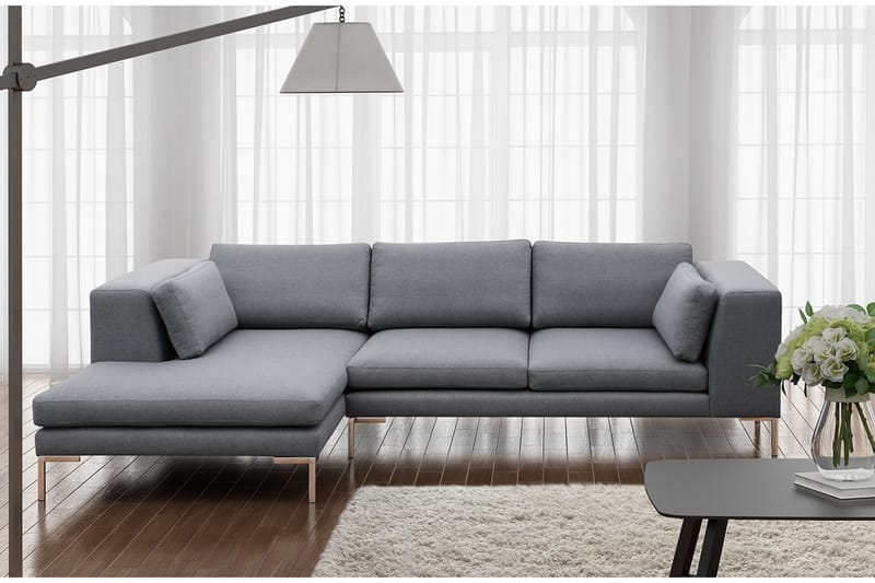Divansoffa Octavius 322x162x86 cm - Grå - Möbler - Soffa - Divansoffa & schäslongsoffa - 4 sits soffa med divan