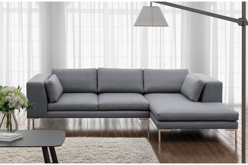Divansoffa Octavius 322x162x86 cm - Grå - Möbler - Soffa - Hörnsoffa - Hörnsoffa med divan