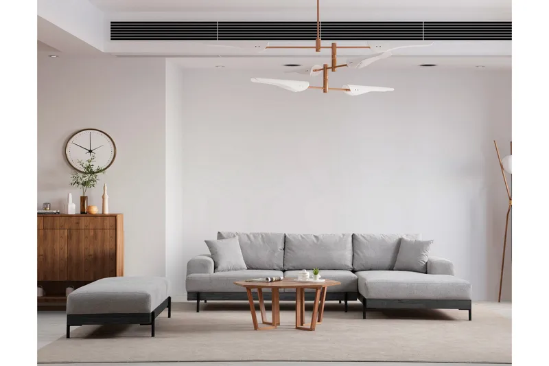 Eti Hörnsoffa 3-sits - Grå - Möbler - Soffa - Divansoffa & schäslongsoffa - 4 sits soffa med divan