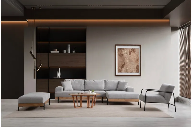 Eti Hörnsoffa 3-sits - Grå - Möbler - Soffa - Hörnsoffa