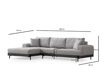 Eti Hörnsoffa 3-sits - Grå - Möbler - Soffa - Divansoffa & schäslongsoffa - 4 sits soffa med divan