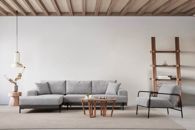 Eti Hörnsoffa 3-sits - Grå - Möbler - Soffa - Divansoffa & schäslongsoffa - 4 sits soffa med divan