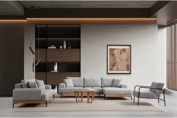 Eti Hörnsoffa 3-sits - Grå - Möbler - Soffa - Hörnsoffa