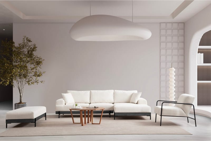 Eti Hörnsoffa 3-sits - Vit - Möbler - Soffa - Divansoffa & schäslongsoffa - 4 sits soffa med divan