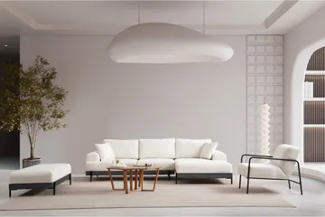 Eti Hörnsoffa 3-sits - Vit - Möbler - Soffa - Divansoffa & schäslongsoffa - 4 sits soffa med divan