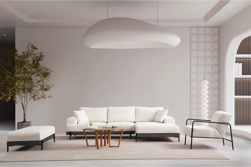 Eti Hörnsoffa 3-sits - Vit - Möbler - Soffa - Divansoffa & schäslongsoffa - 4 sits soffa med divan
