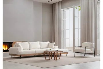 Eti Hörnsoffa 3-sits - Vit - Möbler - Soffa - Divansoffa & schäslongsoffa - 4 sits soffa med divan