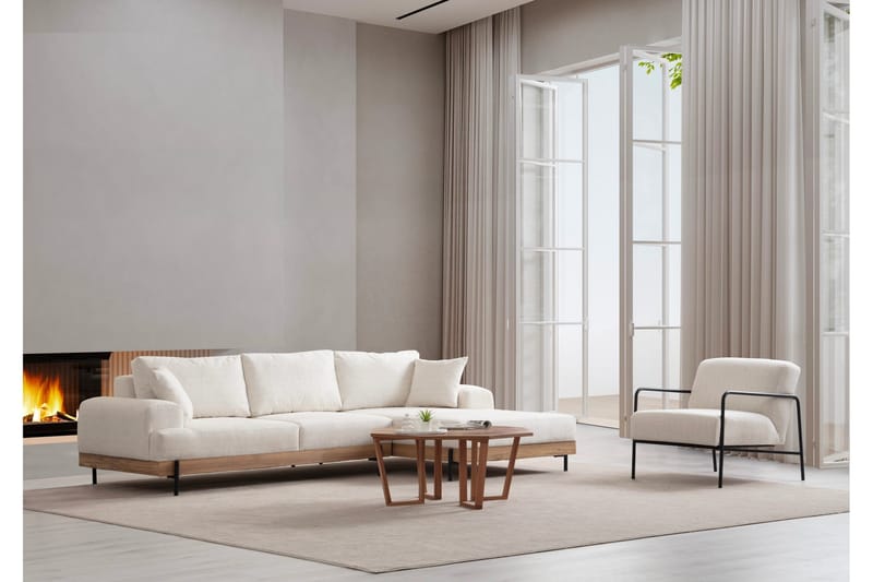 Eti Hörnsoffa 3-sits - Vit - Möbler - Soffa - Divansoffa & schäslongsoffa - 4 sits soffa med divan
