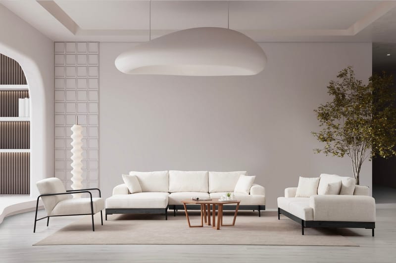 Eti Hörnsoffa 3-sits - Vit - Möbler - Soffa - Divansoffa & schäslongsoffa - 4 sits soffa med divan