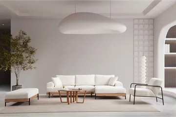 Eti Hörnsoffa 3-sits - Vit - Möbler - Soffa - Divansoffa & schäslongsoffa - 4 sits soffa med divan