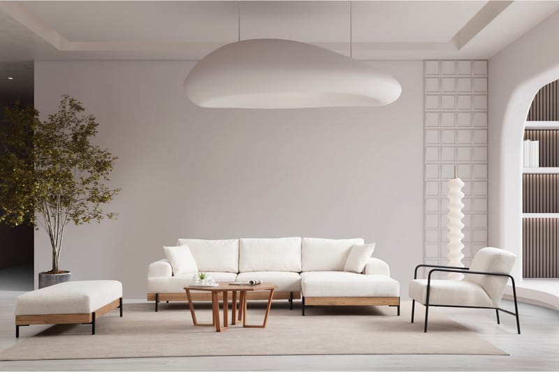 Eti Hörnsoffa 3-sits - Vit - Möbler - Soffa - Divansoffa & schäslongsoffa - 4 sits soffa med divan