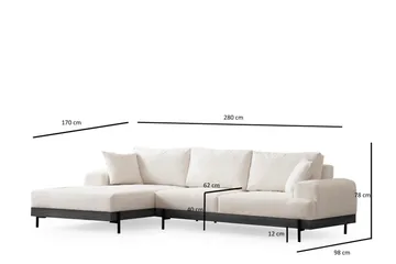 Eti Hörnsoffa 3-sits - Vit - Möbler - Soffa - Divansoffa & schäslongsoffa - 4 sits soffa med divan