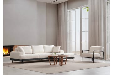 Eti Hörnsoffa 3-sits - Vit - Möbler - Soffa - Divansoffa & schäslongsoffa - 4 sits soffa med divan