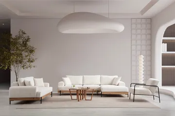Eti Hörnsoffa 3-sits - Vit - Möbler - Soffa - Divansoffa & schäslongsoffa - 4 sits soffa med divan