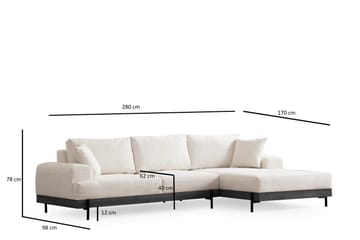 Eti Hörnsoffa 3-sits - Vit - Möbler - Soffa - Divansoffa & schäslongsoffa - 4 sits soffa med divan