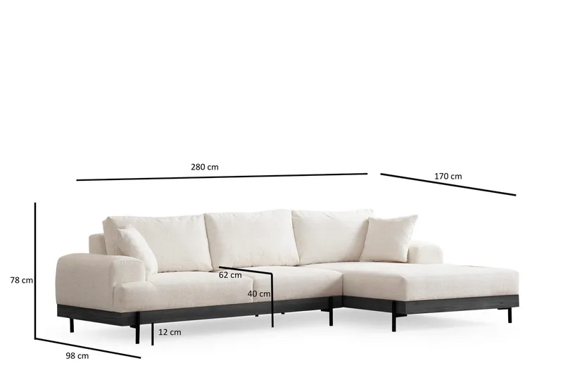 Eti Hörnsoffa 3-sits - Vit - Möbler - Soffa - Divansoffa & schäslongsoffa - 4 sits soffa med divan