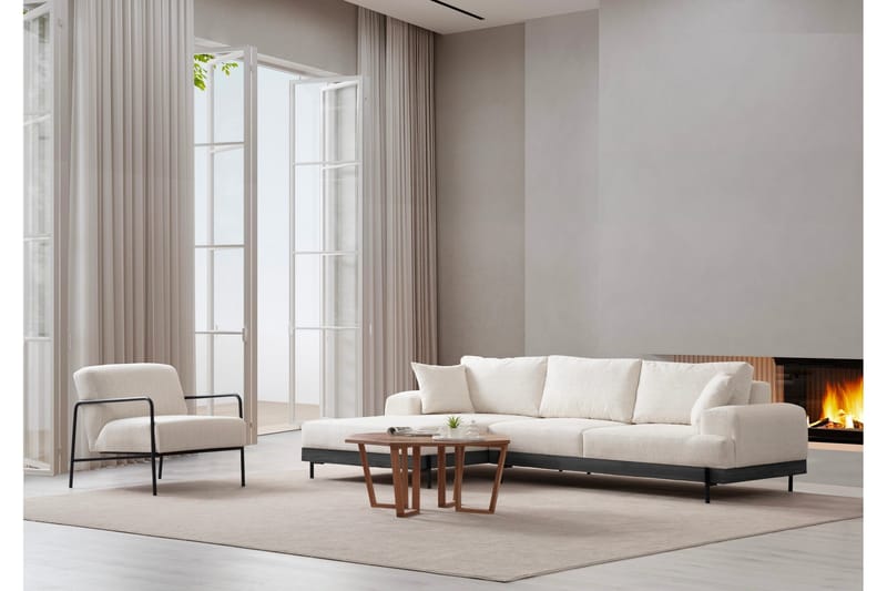 Eti Hörnsoffa 3-sits - Vit - Möbler - Soffa - Divansoffa & schäslongsoffa - 4 sits soffa med divan