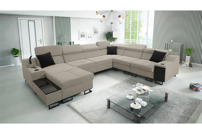 Galbally 5-sits Hörnsoffa beige - Möbler - Soffa - Hörnsoffa