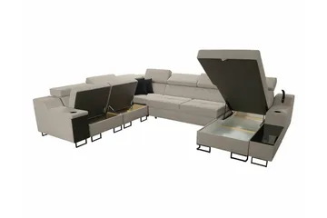 Galbally 5-sits Hörnsoffa Black - Möbler - Soffa - Bäddsoffa - Bäddsoffa längsbäddad