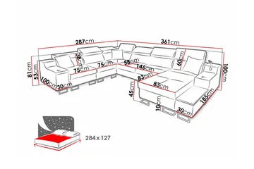 Galbally 5-sits Hörnsoffa Black - Möbler - Soffa - Bäddsoffa - Bäddsoffa längsbäddad