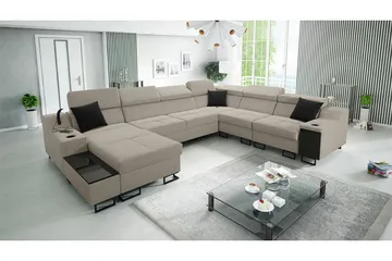 Galbally 5-sits Hörnsoffa NO_BRAND beige - Möbler - Soffa - Hörnsoffa