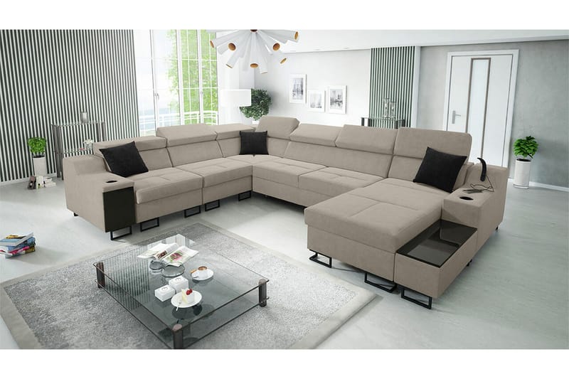 Galbally 5-sits Hörnsoffa NO_BRAND Beige - Möbler - Soffa - Hörnsoffa