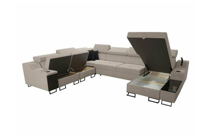 Galbally 5-sits Hörnsoffa NO_BRAND beige - Möbler - Soffa - Hörnsoffa