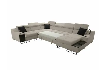 Galbally 5-sits Hörnsoffa NO_BRAND Black - Möbler - Soffa - Bäddsoffa - Bäddsoffa längsbäddad