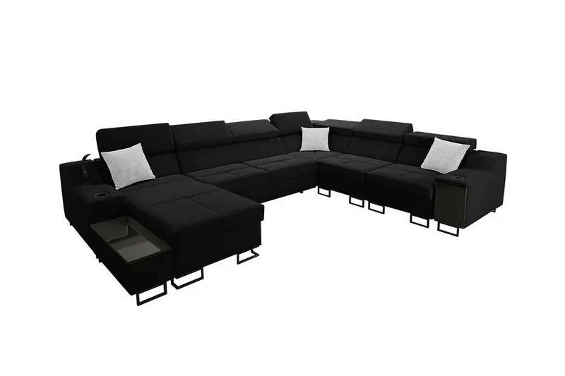 Galbally 5-sits Hörnsoffa NO_BRAND Black