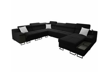 Galbally 5-sits Hörnsoffa NO_BRAND Black - Möbler - Soffa - Hörnsoffa
