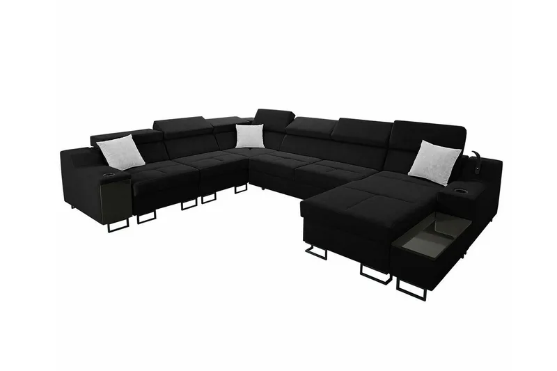 Galbally 5-sits Hörnsoffa NO_BRAND Black