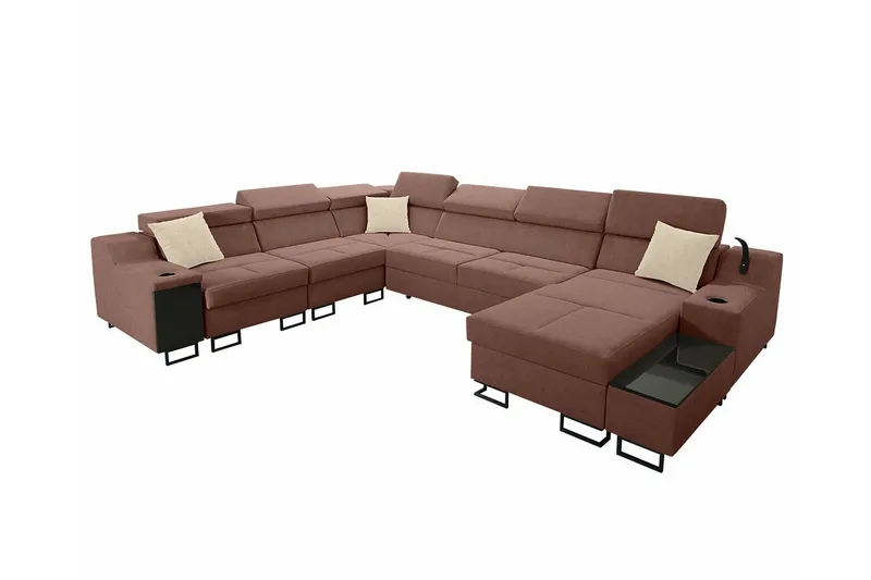 Galbally 5-sits Hörnsoffa NO_BRAND Brown