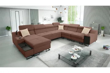 Galbally 5-sits Hörnsoffa NO_BRAND Brown - Möbler - Soffa - Hörnsoffa