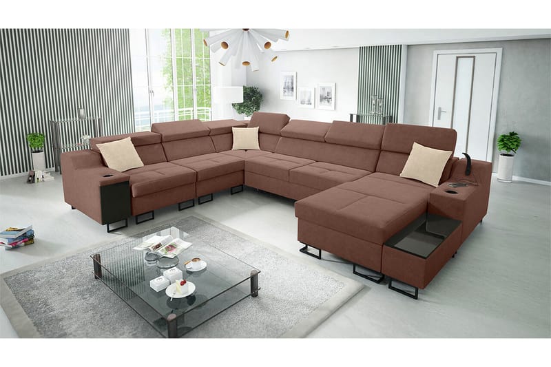 Galbally 5-sits Hörnsoffa NO_BRAND Brown - Möbler - Soffa - Hörnsoffa