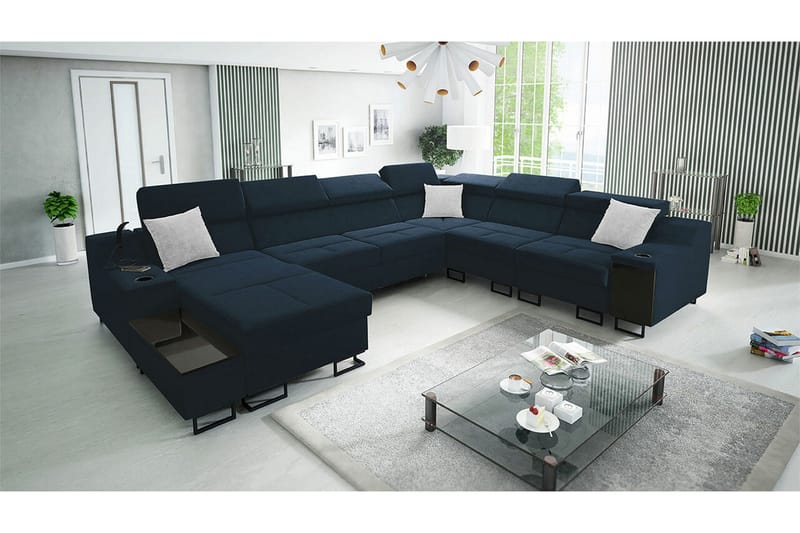 Galbally 5-sits Hörnsoffa NO_BRAND Dark blue - Möbler - Soffa - Hörnsoffa
