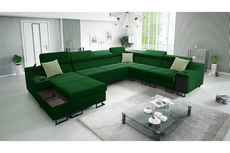 Galbally 5-sits Hörnsoffa NO_BRAND Dark green - Möbler - Soffa - Hörnsoffa