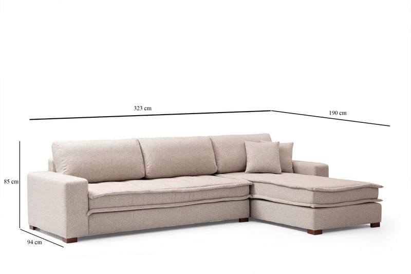 Gladfield Divansoffa 3-sits - Beige - Möbler - Soffa - Hörnsoffa - Hörnsoffa med divan