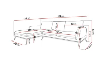 Graystone 3-sits Hörnsoffa Dark blue - Möbler - Soffa - Hörnsoffa
