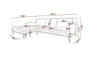 Graystone 3-sits Hörnsoffa Dark blue - Möbler - Soffa - Hörnsoffa