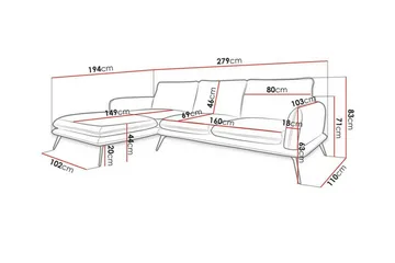 Graystone 3-sits Hörnsoffa Dark grey - Möbler - Soffa - Hörnsoffa