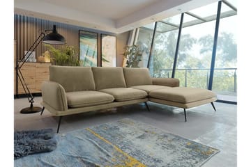 Graystone 3-sits Hörnsoffa Light Brown/Cream - Möbler - Soffa - Hörnsoffa - Hörnsoffa med divan