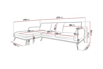 Graystone 3-sits Hörnsoffa Yellow - Möbler - Soffa - Hörnsoffa - Hörnsoffa med divan