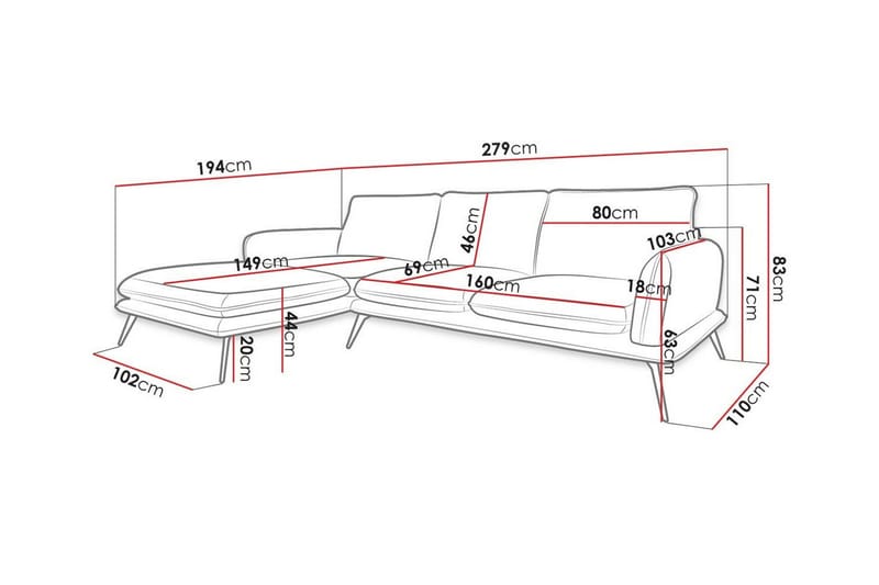 Graystone 3-sits Hörnsoffa Yellow - Möbler - Soffa - Hörnsoffa - Hörnsoffa med divan