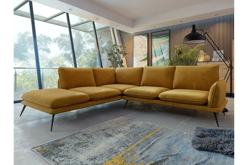 Graystone 4-sits Hörnsoffa Dark yellow - Möbler - Soffa - Hörnsoffa