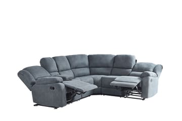Hörnsoffa 5-sits justerbar grå ROKKE - Grå - Möbler - Soffa - Biosoffa & reclinersoffa